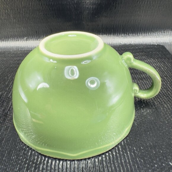 Pierre Deux Green Teacup Cup Mug Stoneware Ceramic Made In Portugal Vintage Cup - Picture 10 of 10